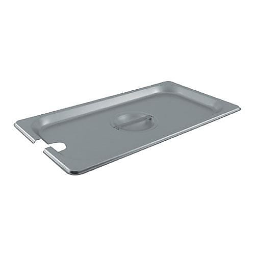 Winco Third Size Notched Pan Cover, 12.8" L X 6.9" W X 1.3" H, Silver (SPCT)