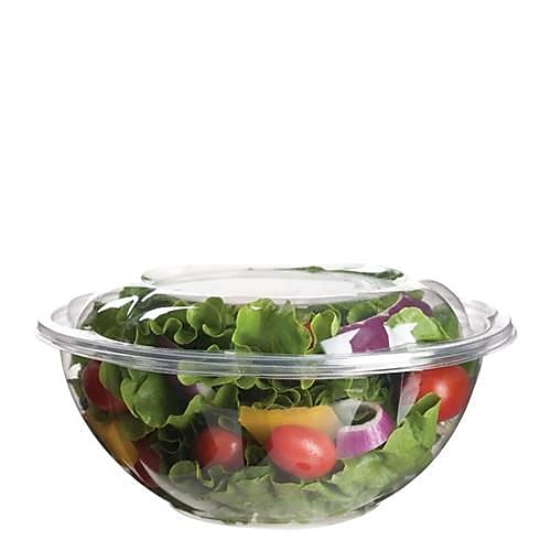 Eco-Products® 24oz PLA Salad Bowls with Lids, 2-12/16" H X 6-11/16" Dia, Clear, 150/Pack (EP-SB24)