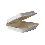 Eco-Products 8" Soak Proof Sugarcane Clamshells, 8" L x 8" W, White, 200/Pack (EP-HCL81)