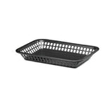 Tablecraft Rectangular Black Plastic Platter Baskets, 12/CT (1077BK)