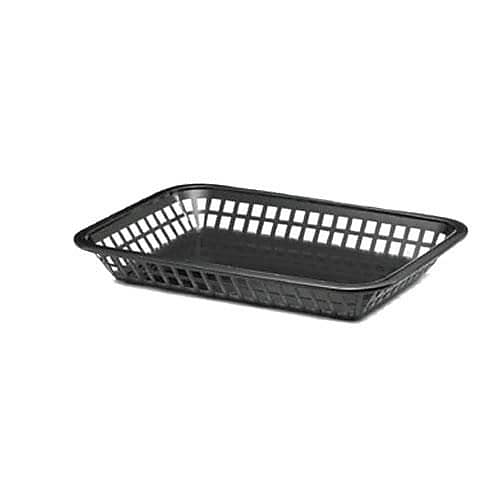 Tablecraft Rectangular Black Plastic Platter Baskets, 12/CT (1077BK)