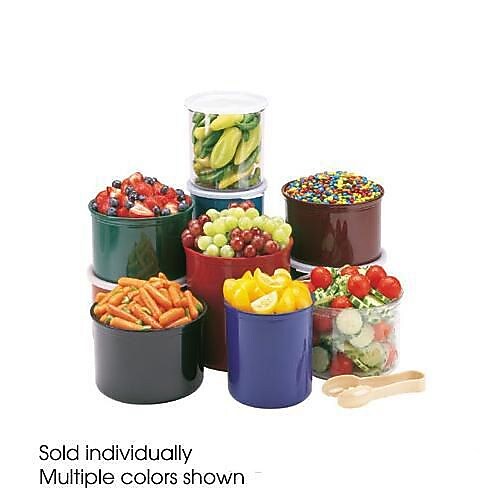 Cambro 1 1/2 Qt. Black Crock with Lid, 4 1/3" H x 7" W x 6 2/3" D, Black (CP15110)