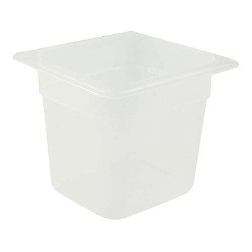 Cambro 1/6 Size 6" Deep Food Pan, 5 2/3" H x 6 1/3" W x 6 7/8" D, Clear (66PP190)