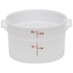 Cambro 2 Qt. Food Storage Container, 8 3/16"  D X 4 3/16" H, White (RFS2148)