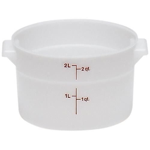 Cambro 2 Qt. Food Storage Container, 8 3/16"  D X 4 3/16" H, White (RFS2148)