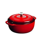 Lodge Enameled Cast Iron Dutch Oven, Red, 6 Qt. (EC6D43)