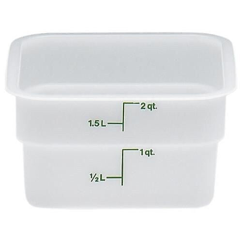 Cambro 2 Qt. CamSquare® Food Storage Container, 7 1/4" L x 7 1/4" W x 3 7/8" H, White (2SFSP148)