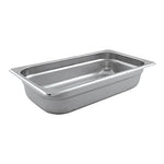 Winco Third Size 2 1/2" (Depth) Steam Table Pan, 12.8" L X 6.9" W X 2.5" H, Silver (SPJL-302)