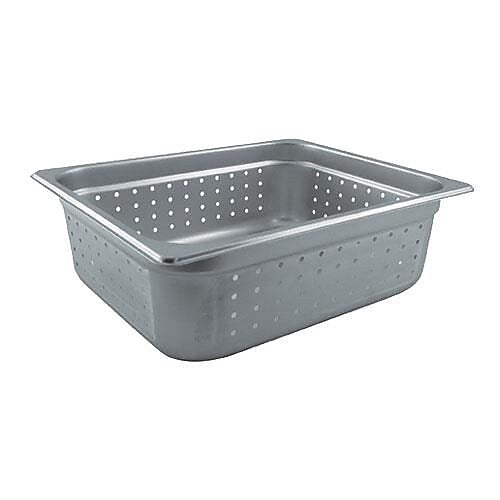 Update International Half Size 4" (Depth) Perforated Steam Table Pan, 12-3/4" W x 10-3/8" D x 4" H, Silver (NJP-504PF)