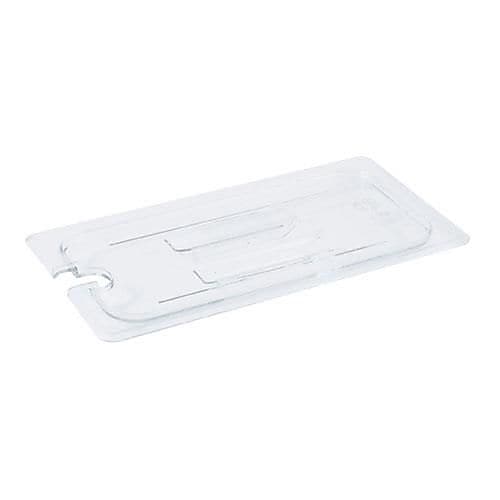 Cambro 1/3 Size Camwear® Notched Cover, 1" H x 7" W x 12 7/9" D, Clear (30CWCHN135)