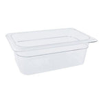 Cambro 1/4 Size 4" Deep Camwear® Food Pan, 3 4/5" H x 6 1/3" W x 10 2/5" D, Clear (44CW135)