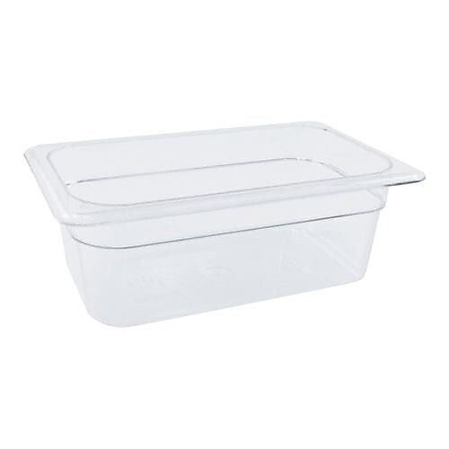 Cambro 1/4 Size 4" Deep Camwear® Food Pan, 3 4/5" H x 6 1/3" W x 10 2/5" D, Clear (44CW135)