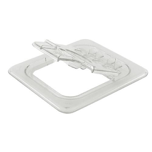 Cambro FlipLid Clear Hinged and Notched Cover, 6 15/16" L x 6 3/8" W (78467)