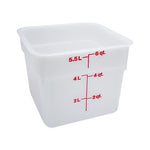 Cambro 6 Qt. CamSquare® Food Storage Container, 8 3/8" L x 8 3/8" W x 7 1/4" H, White (6SFSP148)