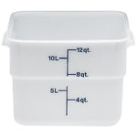 Cambro 12 Qt. CamSquare® Food Storage Container, 11 1/4" L x 12 1/4" W x 8 1/4" H, White (12SFSP148)