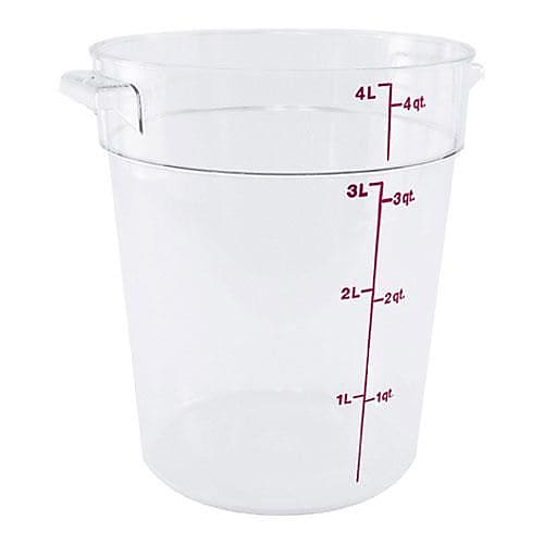 Cambro 4 Qt. Camwear® Food Storage Container, 8 3/16" D X 8 9/16" H, Clear (RFSCW4135)