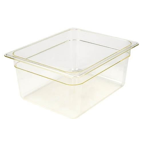 Cambro 1/2 Size 6" Deep H-Pan™ Food Pan, 12 3/4" L x 10 7/16" W, Amber (26HP150)