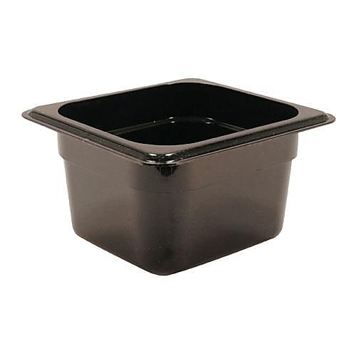 Cambro Camwear 4" Deep Black Food Pan, 6 15/16" L x 6 3/8" W (79364)