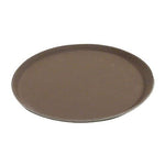 Carlisle 16" Griptite™ Round Tan Serving Tray, 16" Dia x 3/4" H, Toffee Tan (1600GR076)