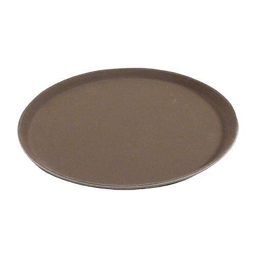 Carlisle 16" Griptite™ Round Tan Serving Tray, 16" Dia x 3/4" H, Toffee Tan (1600GR076)