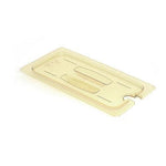 Cambro 1/6 Size Amber H-Pan™ Notched Cover With Handle, 6 15/16" L x 6 3/8" W, Amber (60HPCHN150)