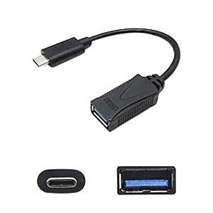 AddOn USBC2USB3FB 7" USB 3.1-C Male to USB 3.0-A Female Adapter Cable, Black
