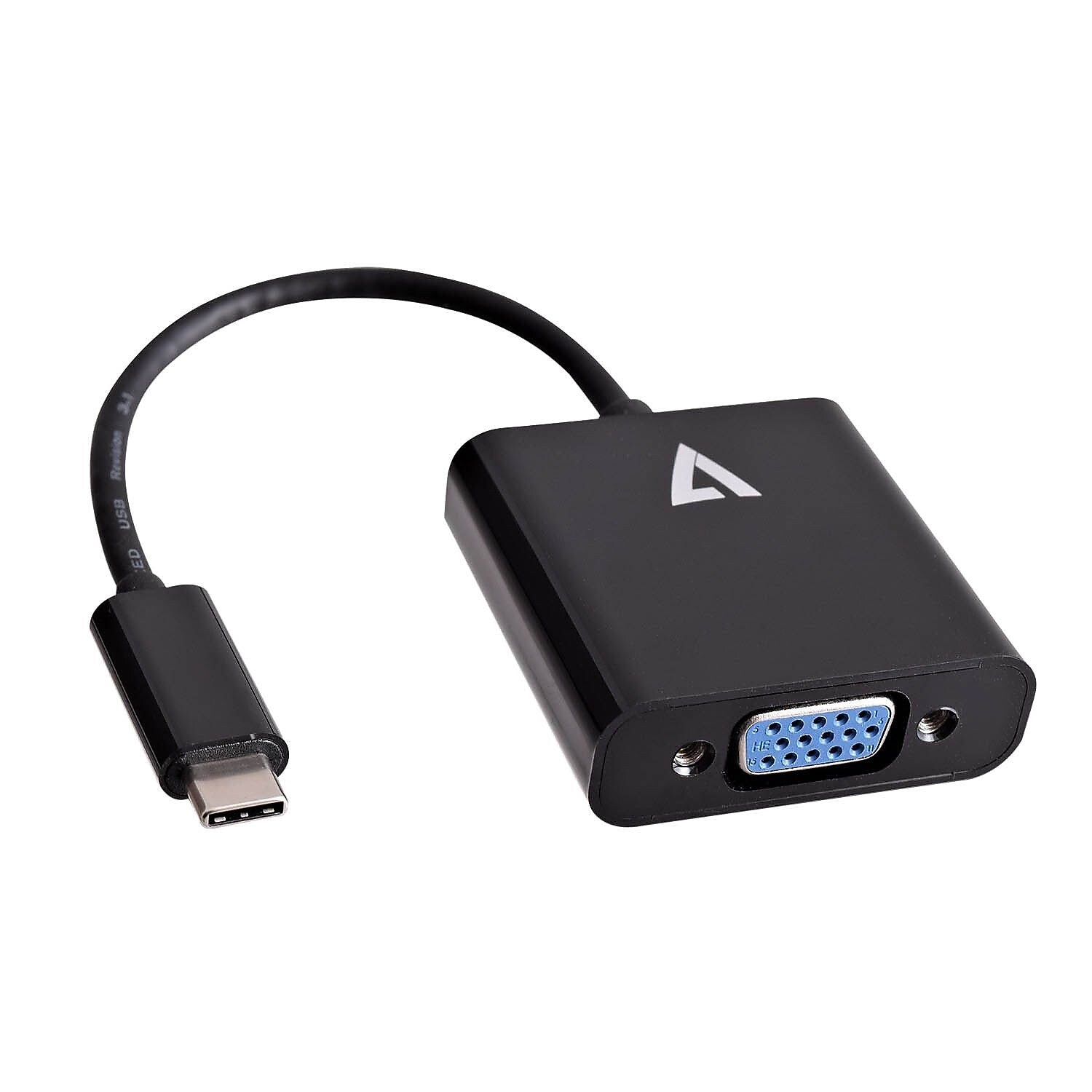 V7® V7UCVGA-BLK-1N USB-C Male to VGA Female Adapter, Black