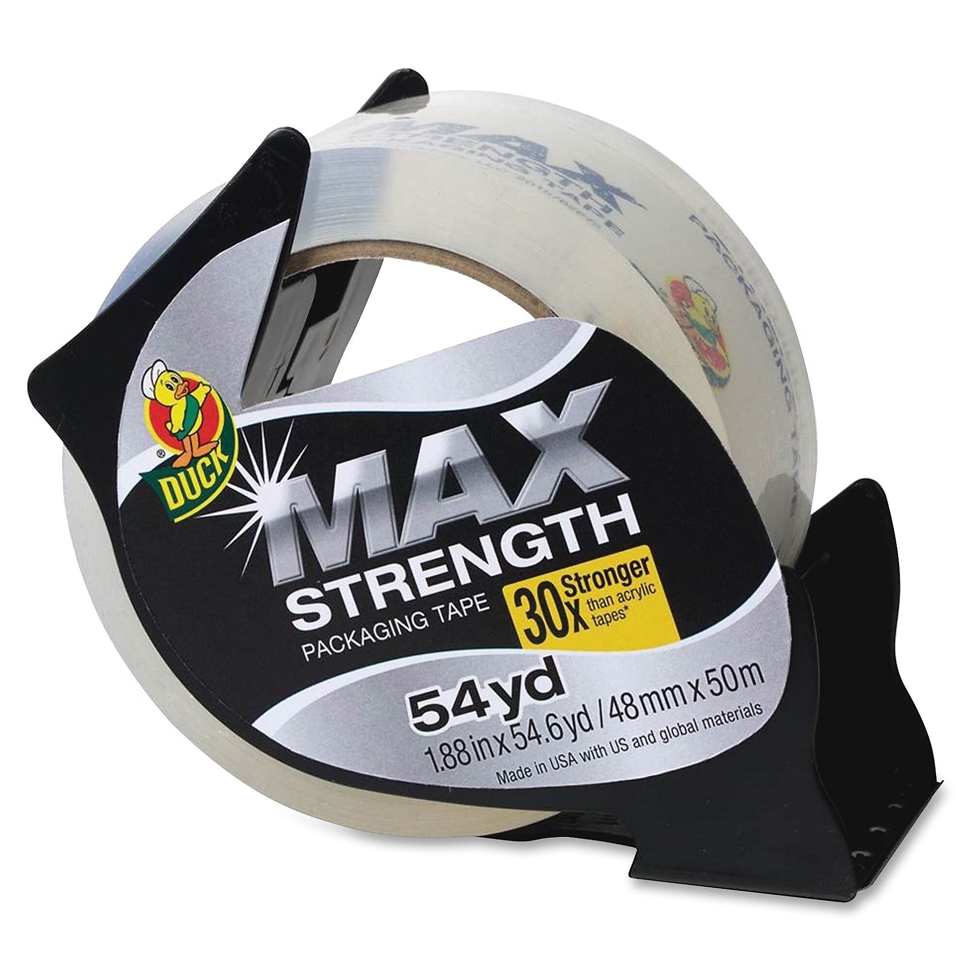 Duck Max Strength Packaging Tape, Dispenser Included, 1 Each, Clear