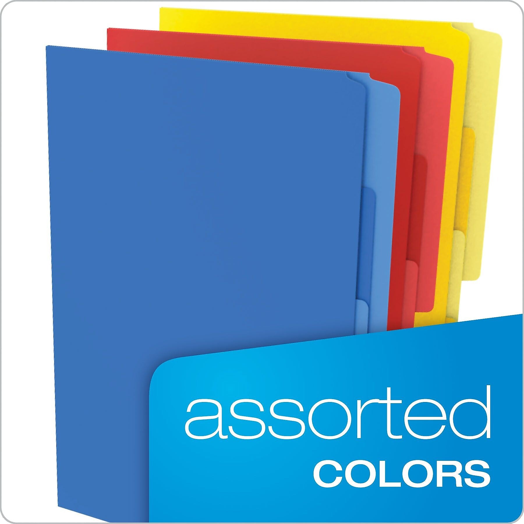 Pendaflex Divide it Up Recycled File Folder, 1/3-Cut Tab, Assorted, Letter Size, Assorted Colors, 12/Pack (10773)