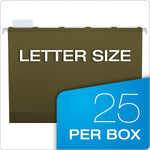 Pendaflex Ready-Tab 5-Tab Reinforced Hanging File Folders, Letter Size, Green, 25/Box (42590)
