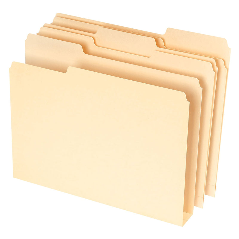 Pendaflex File Folder, 1/3-Cut Tab, Assorted, Letter Size, Manila, 50/Pack (54459EE)