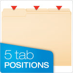 Pendaflex File Folder, 1/3-Cut Tab, Assorted, Letter Size, Manila, 50/Pack (54459EE)