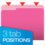 Pendaflex Recycled File Folder, 1/3-Cut Tab, Assorted, Letter Size, Pink/Light Pink, 100/Box (152 1/3 PIN)