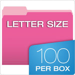 Pendaflex Recycled File Folder, 1/3-Cut Tab, Assorted, Letter Size, Pink/Light Pink, 100/Box (152 1/3 PIN)