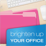 Pendaflex Recycled File Folder, 1/3-Cut Tab, Assorted, Letter Size, Pink/Light Pink, 100/Box (152 1/3 PIN)