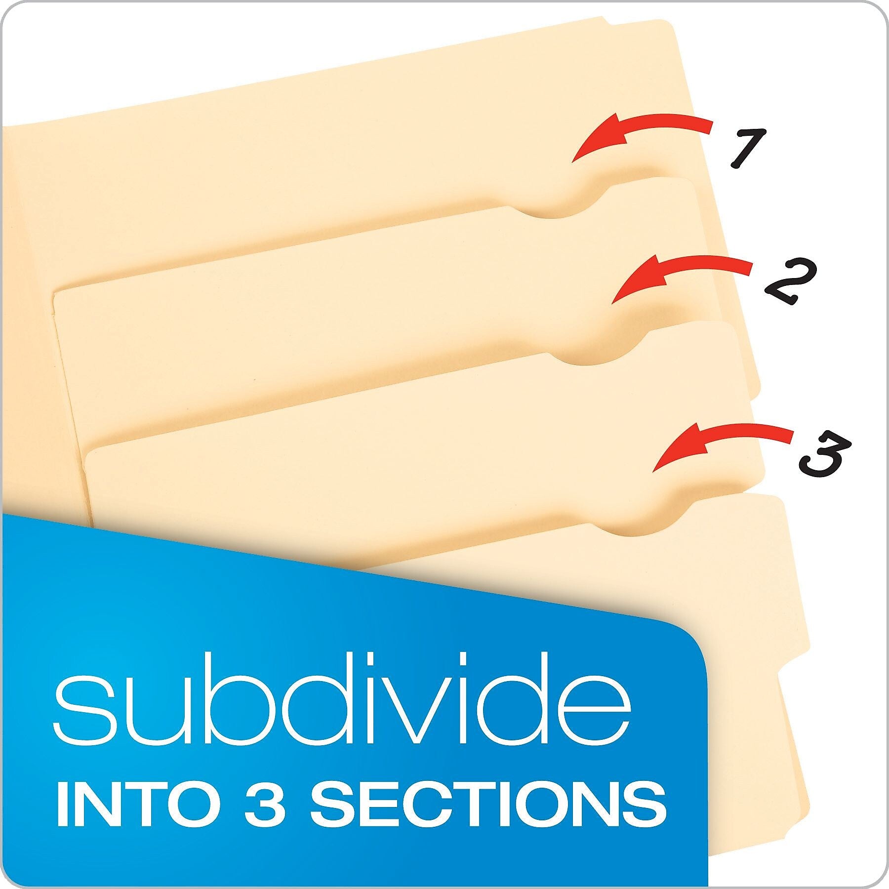 Pendaflex Recycled File Folder, 1/3-Cut Tab, Assorted, Letter Size, Manila, 24/Pack (10770)