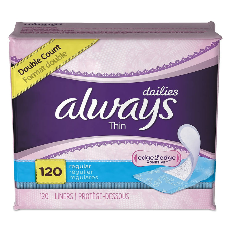 Always® Dailies Thin Liners, Regular, 120/Pack