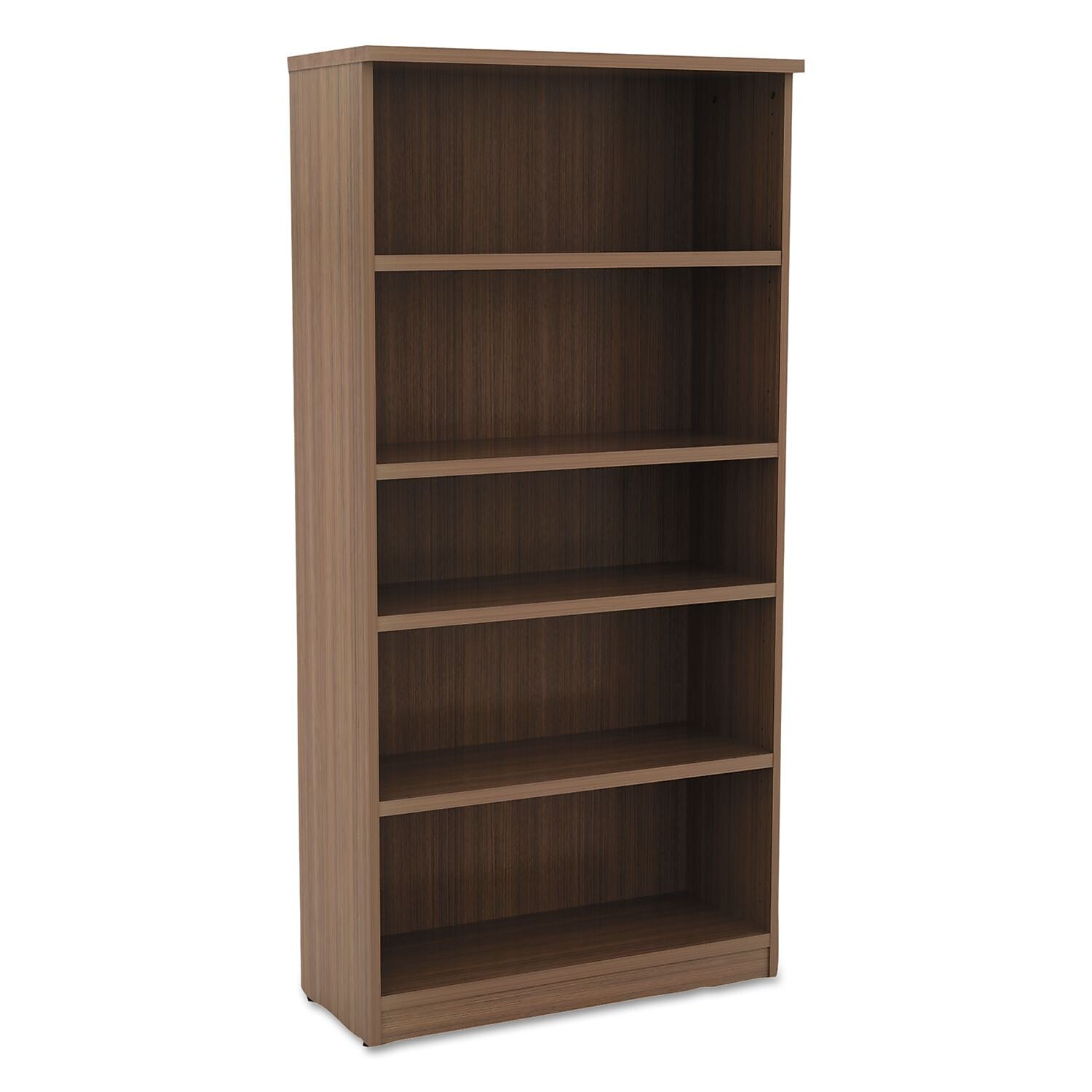 Alera® Valencia Series Bookcase, 5-Shelf, 31-3/4"W, Modern Walnut