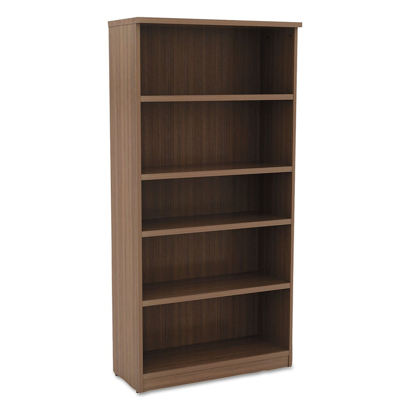 Alera® Valencia Series Bookcase, 5-Shelf, 31-3/4"W, Modern Walnut