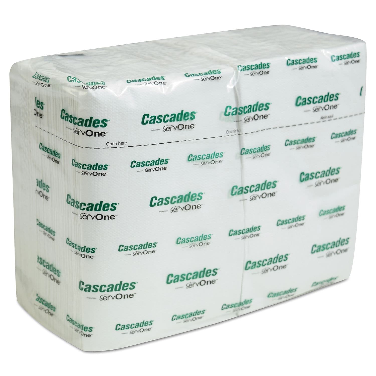 Cascades Cascades For Servone Napkins, 1-Ply, 6 1/2 X 4 1/4, White, 376/pk, 6016/carton