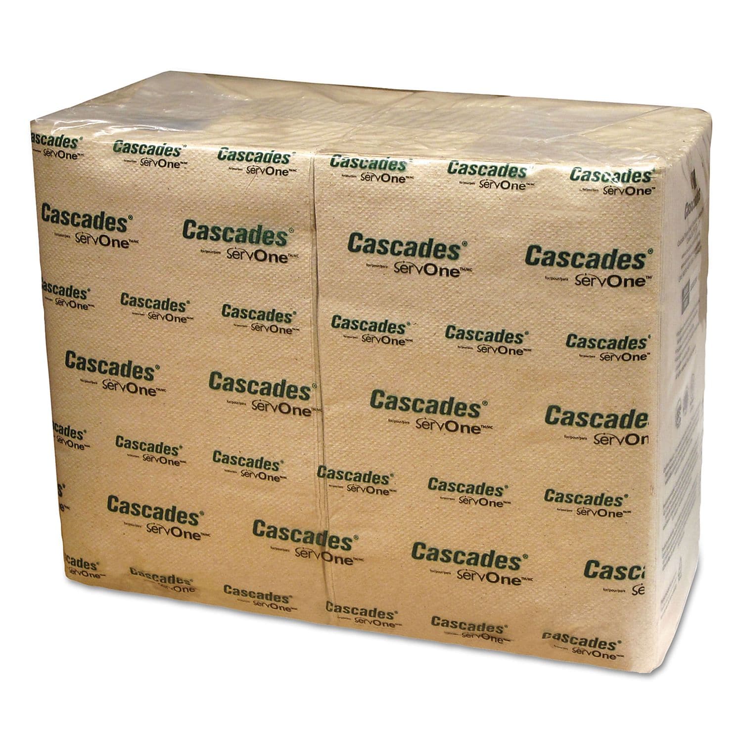 Cascades Cascades For Servone Napkins, 1-Ply, 6 1/2 X 4 1/4, Natural, 376/pk, 6016/carton