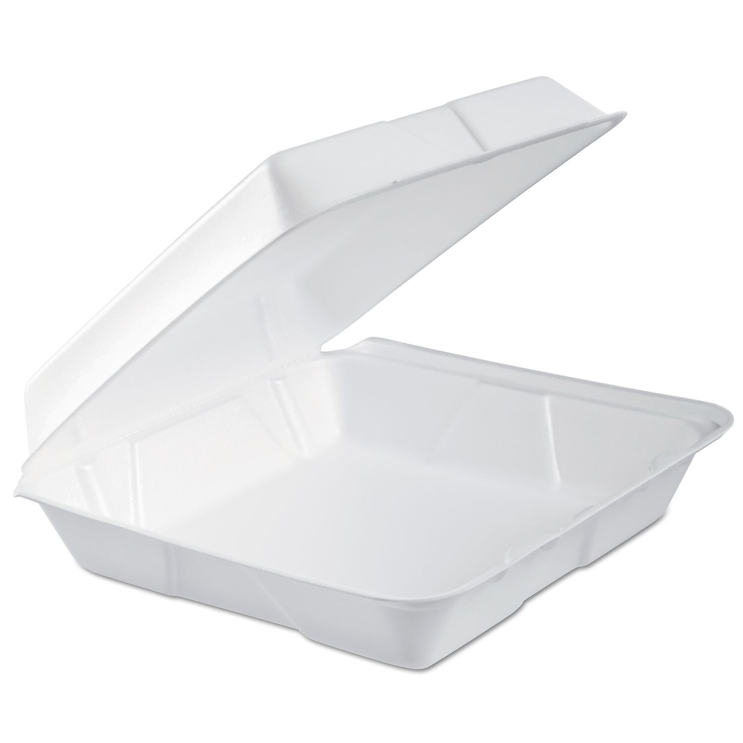 Dart Foam Hinged Lid Container, 1-Comp, 9.3 X 9 1/2 X 3, White, 100/bag, 2 Bag/carton (DCC95HTPF1R)