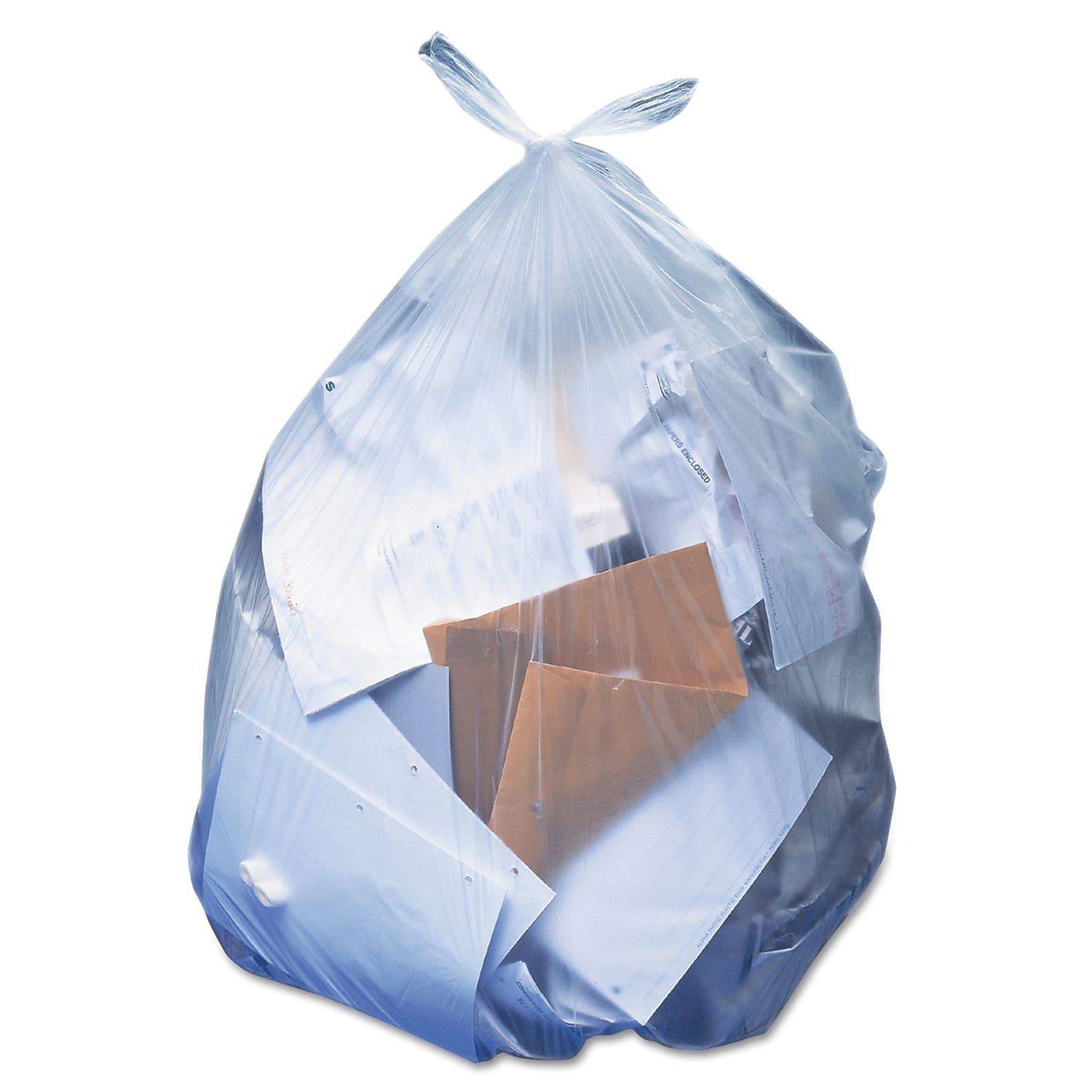 Heritage Low-Density Can Liners, 56 Gal, 1.1 Mil, 43 X 47, Clear, 100/carton