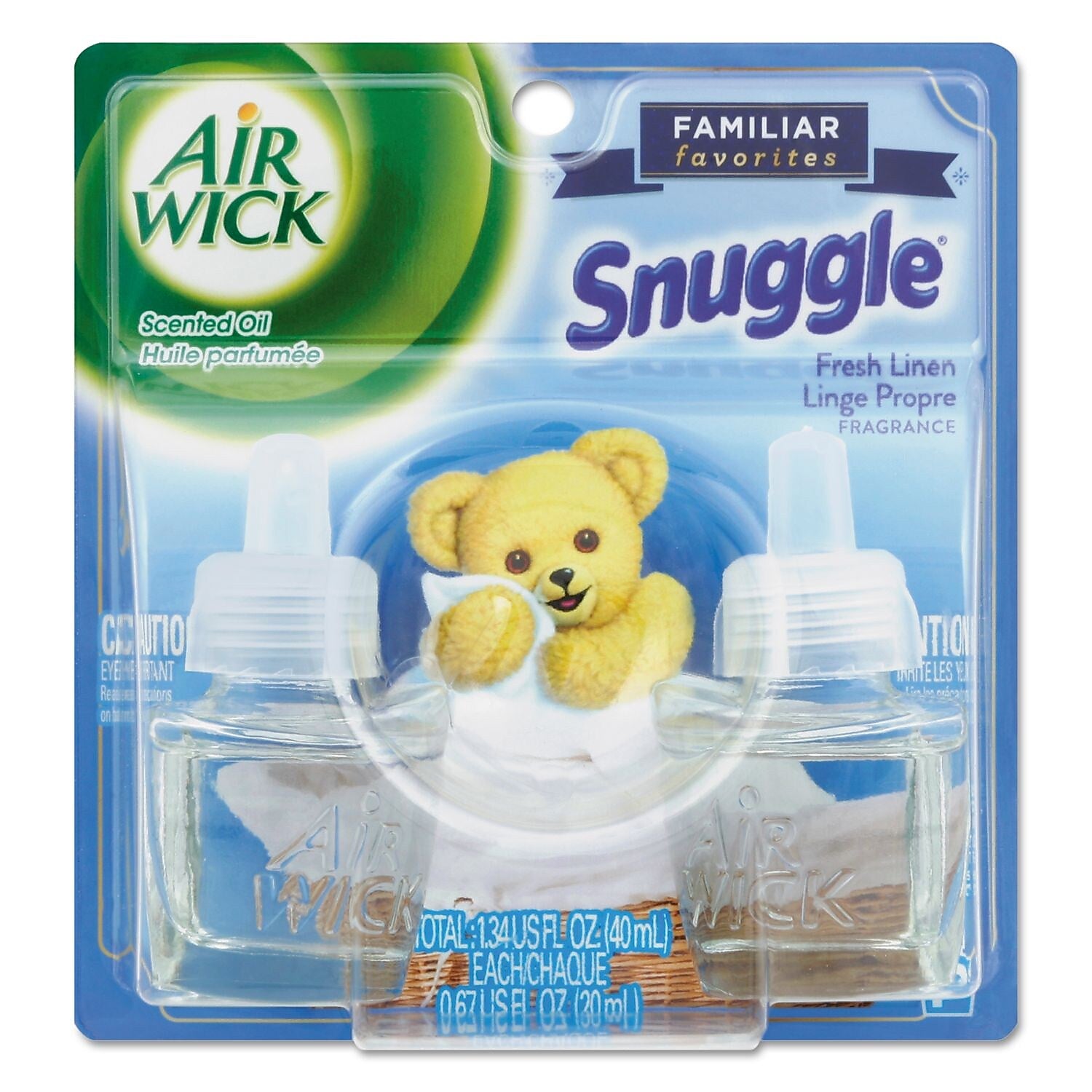 Air Wick Scented Oil Twin Refill, Snuggle Fresh Linen, 0.67 Oz 2/pack, 6/carton