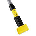 Rubbermaid Commercial Products Gripper Aluminum Mop Handle, 1 1/8 Dia x 60", Gray/Yellow (FGH226000000)