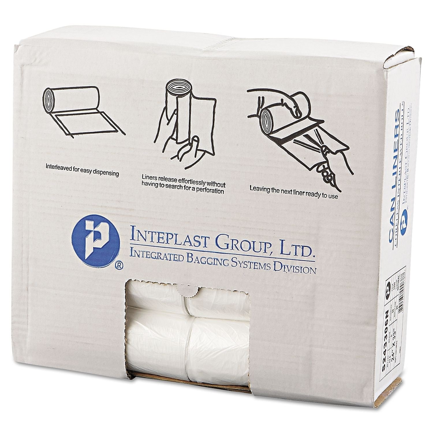 Inteplast Group High-Density Can Liner, 24 X 33, 16gal, 6mic, Clear, 50/roll, 20 Rolls/carton