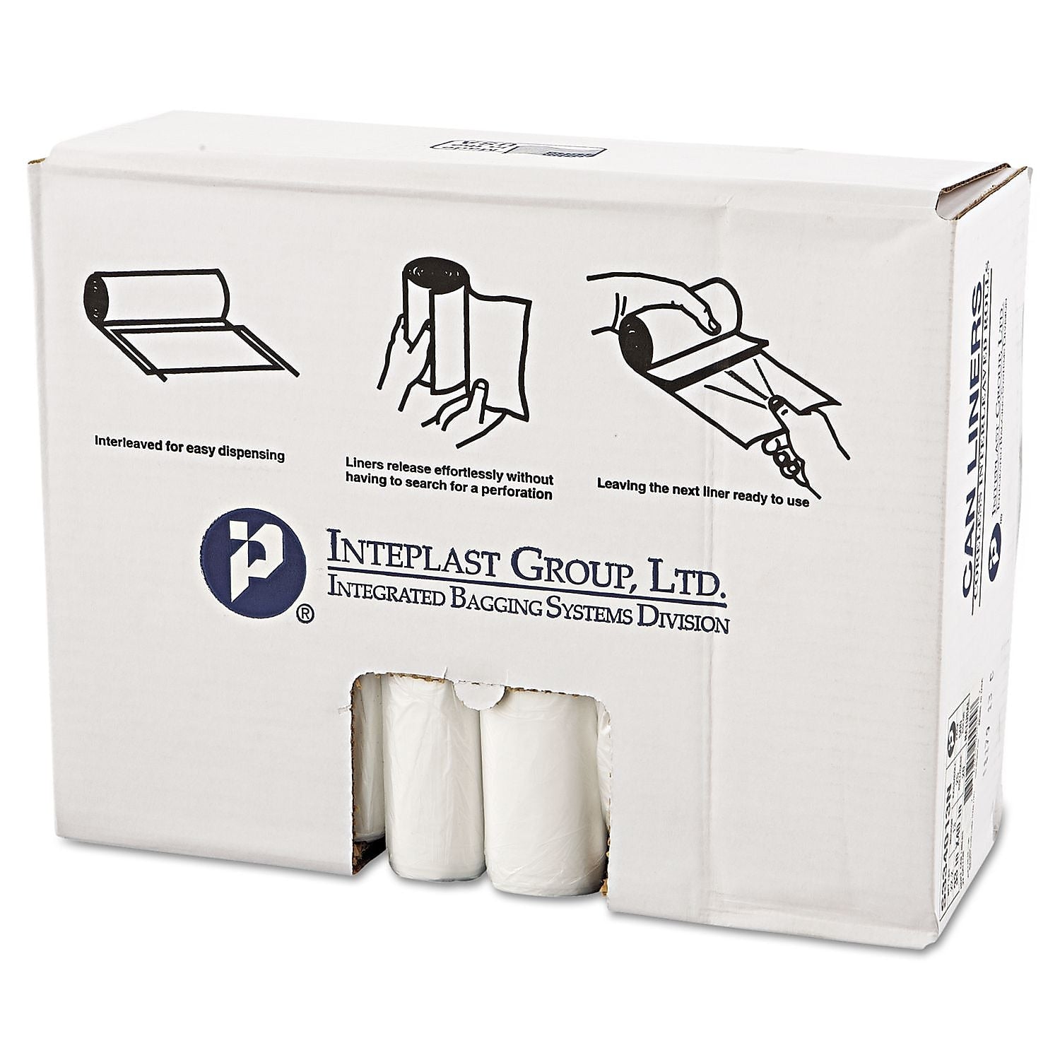 Inteplast Group High-Density Can Liner, 33 X 40, 33gal, 13mic, Clear, 25/roll, 20 Rolls/carton