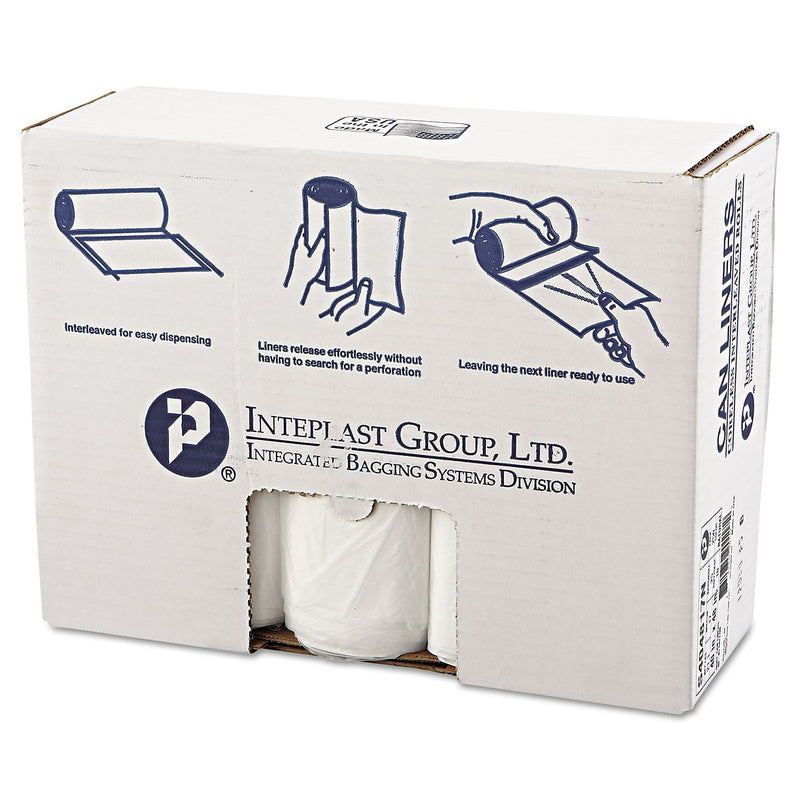 Inteplast Group High-Density Can Liner, 40 X 48, 45gal, 17mic, Clear, 25/roll, 10 Rolls/carton