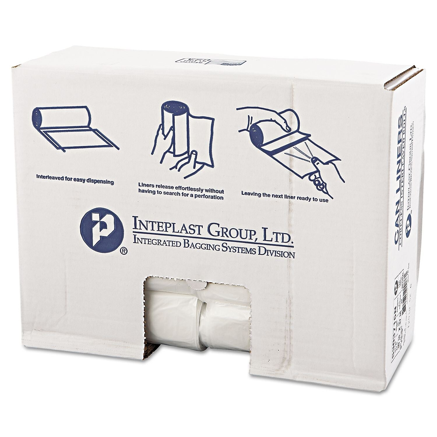 Inteplast Group High-Density Can Liner, 30 X 37, 30gal, 16mic, Clear, 25/roll, 20 Rolls/carton