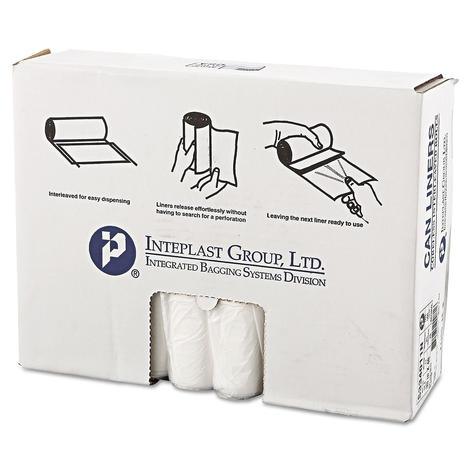 Inteplast Group High-Density Can Liner, 33 X 40, 33gal, 11mic, Clear, 25/roll, 20 Rolls/carton